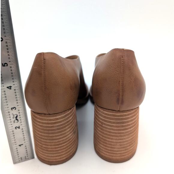 Korks Kayla Block Heel Asymmetric Pump Women's Slip-On Brown Size US7 EU38 - Picture 4 of 11